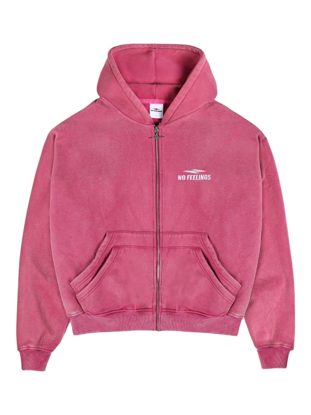 No Feelings 4PF Zip Up Hoodie Raspberry – Ablaj