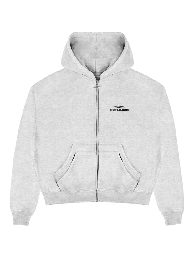 No Feelings 4PF Zip Up Hoodie Grey V2