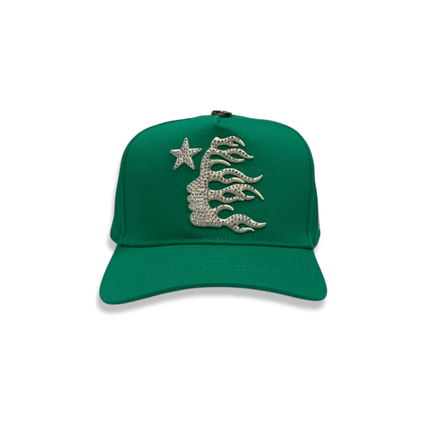 Hellstar OG Green Rhinestone Snapback Hat