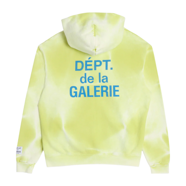 Gallery Dept. Lime Green Sun Faded French Logo Zip Up Hoodie