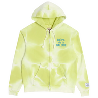 Gallery Dept. Lime Green Sun Faded French Logo Zip Up Hoodie