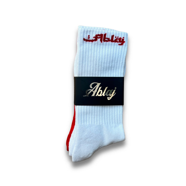 Ablaj Arabic Script Red Socks (2 pack)