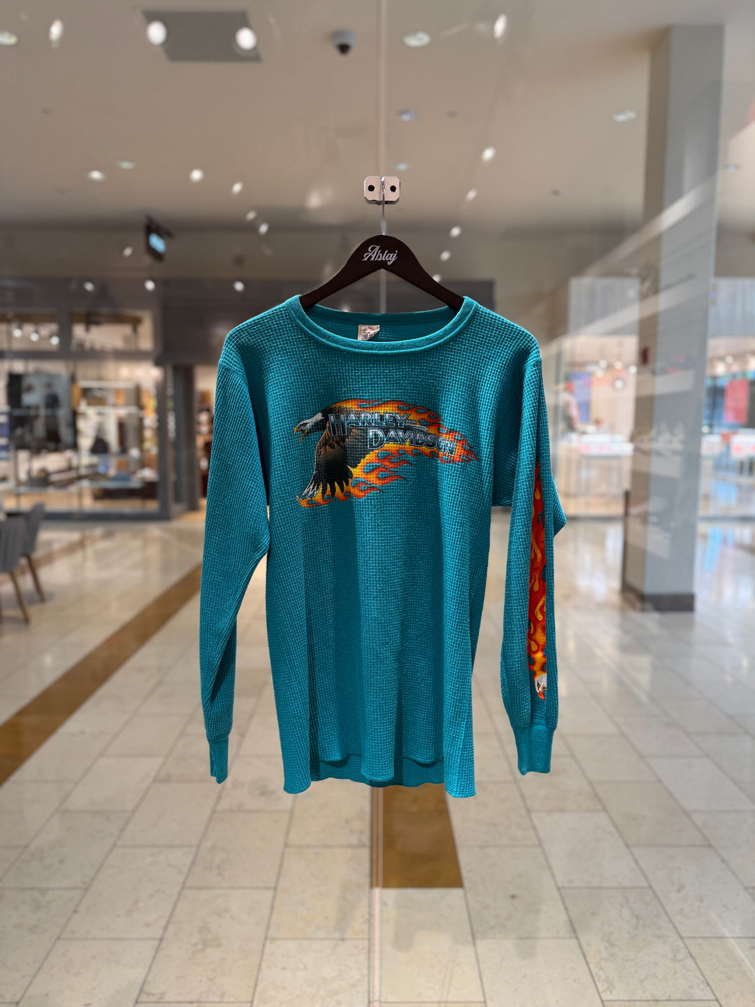 Harley Davidson Vintage 1990s Flame Thermal Longsleeve