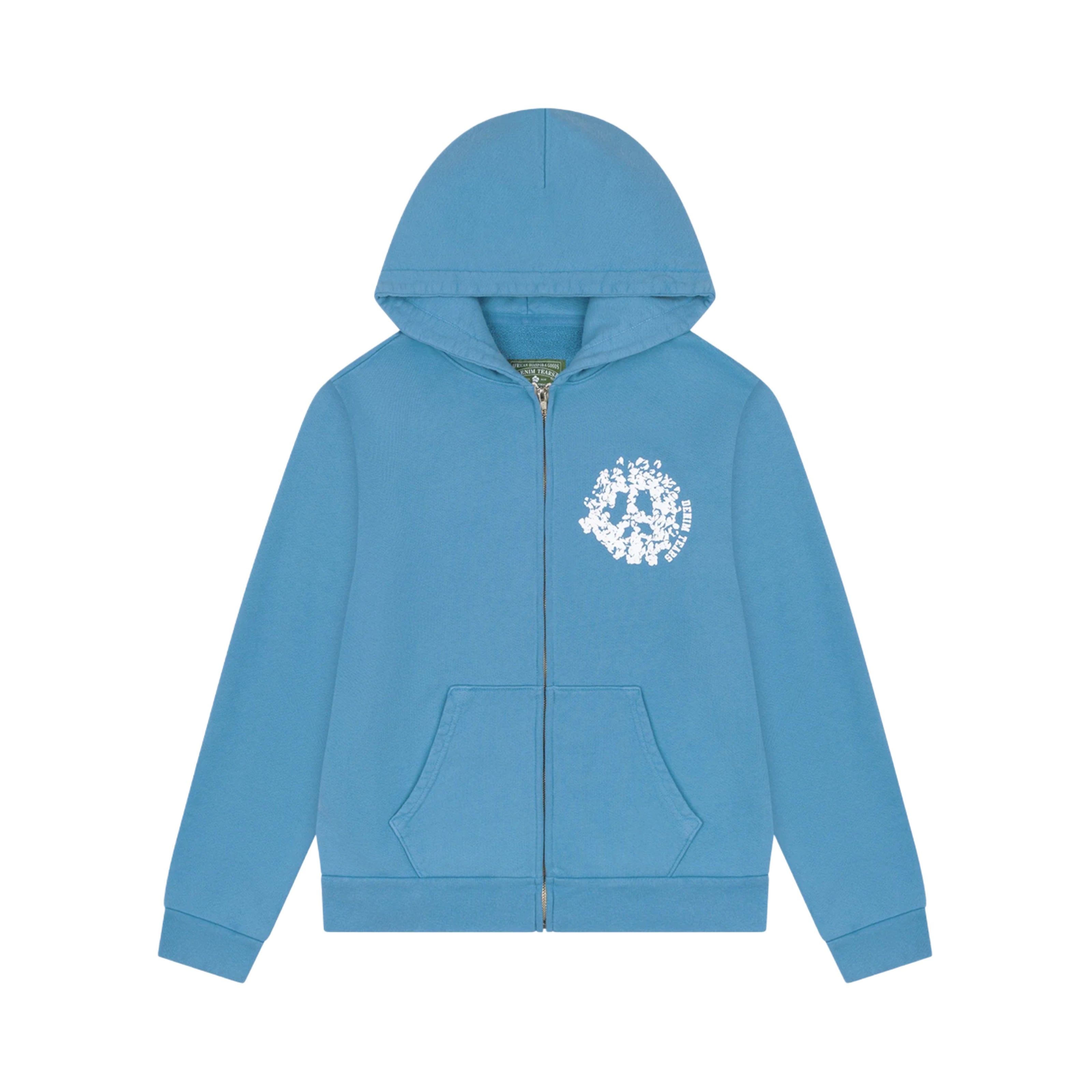 Denim Tears Light Blue University Zip-Up Hoodie