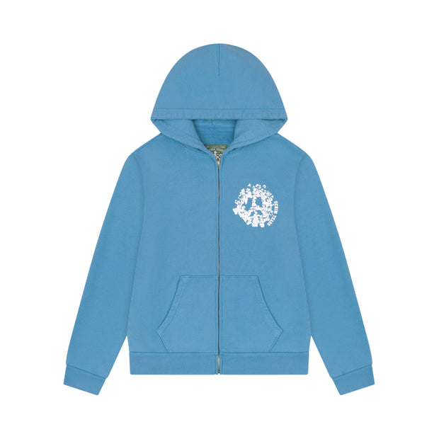 Denim Tears Light Blue University Zip-Up Hoodie
