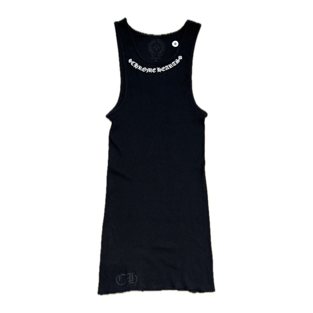 Chrome Hearts Black Scroll Rib Tank Top