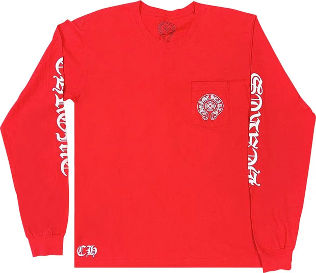 Chrome Hearts Scroll Label Long Sleeve Red