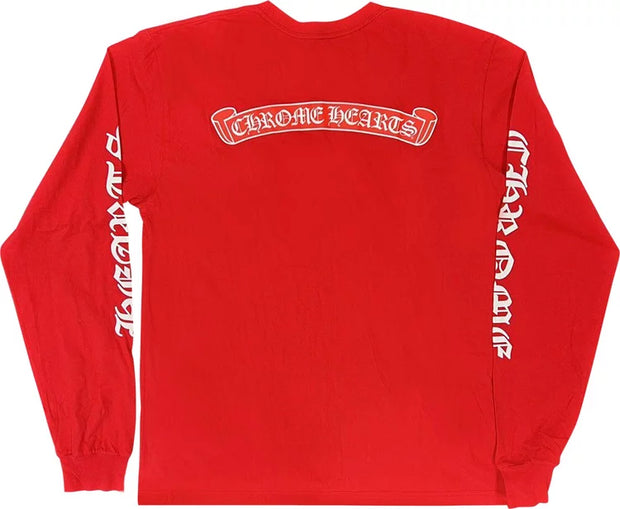 Chrome Hearts Scroll Label Long Sleeve Red