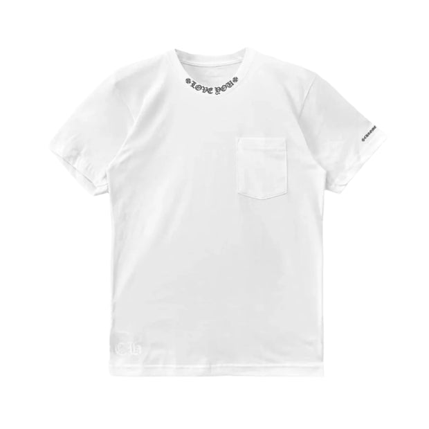 Chrome Hearts Love You Neck Logo Pocket Tee White
