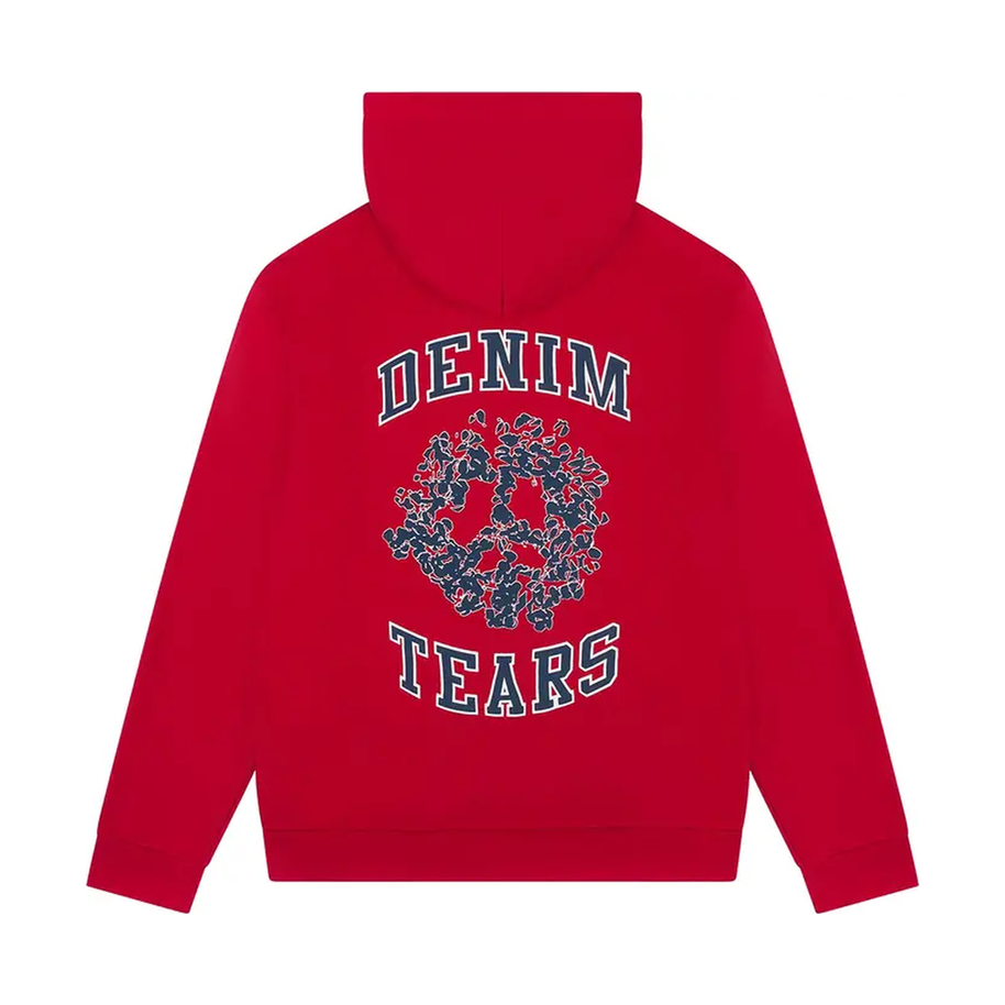 Denim Tears Red University Zip-Up Hoodie