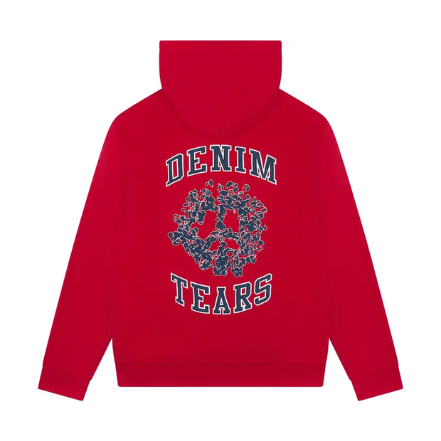 Denim Tears Red University Zip-Up Hoodie