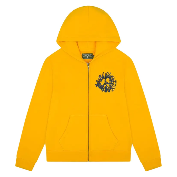 Denim Tears Yellow University Zip-Up Hoodie