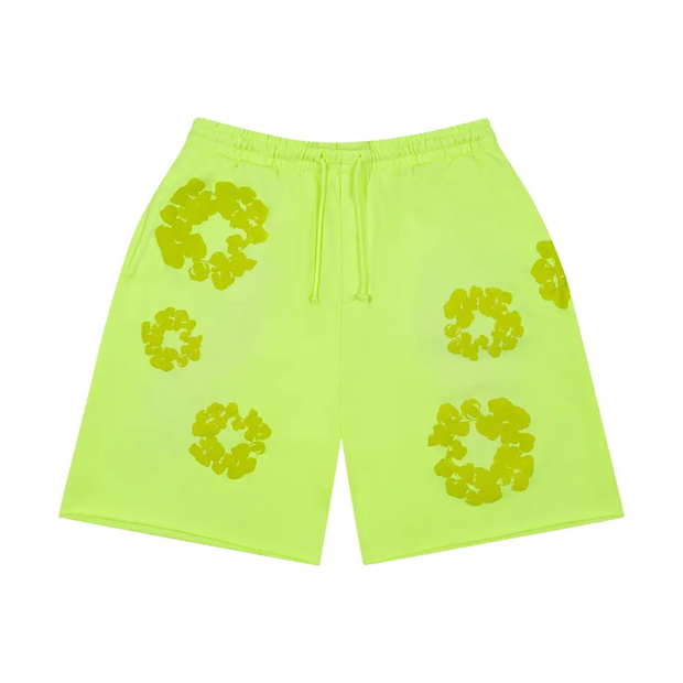 Denim Tears Mono Cotton Wreath Sweat Shorts Neon