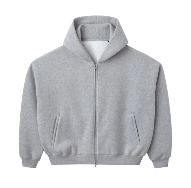 HMDD Blank Grey Zip Up Hoodie