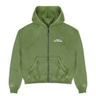 No Feelings 4PF Zip Up Hoodie Forest Green V2