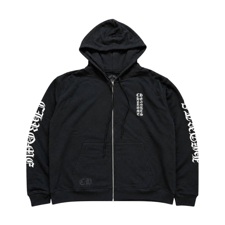 Chrome Hearts Scroll Logo Thermal Lined Zip Up Hoodie