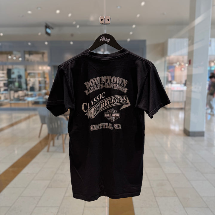 Vintage Harley Davidson Downtown Seattle Wolf Harley Tee 