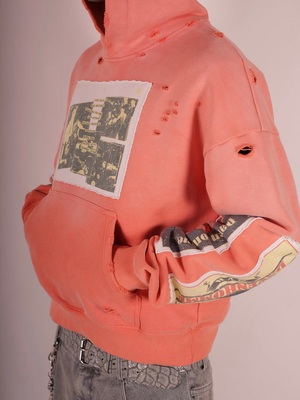 Daven Homme Ramone Patch Hoodie Red