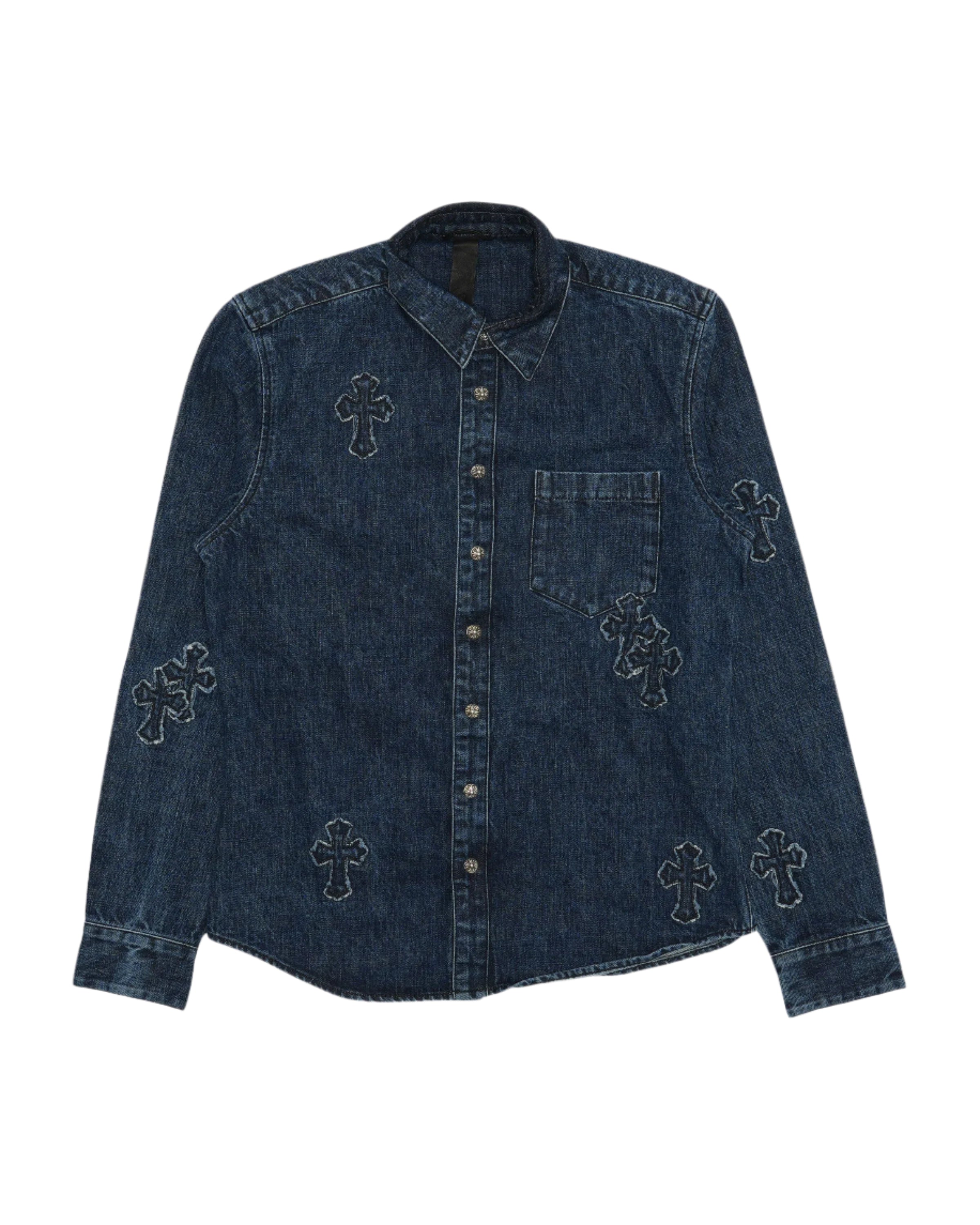 Chrome Hearts Denim Cross Patch Shirt