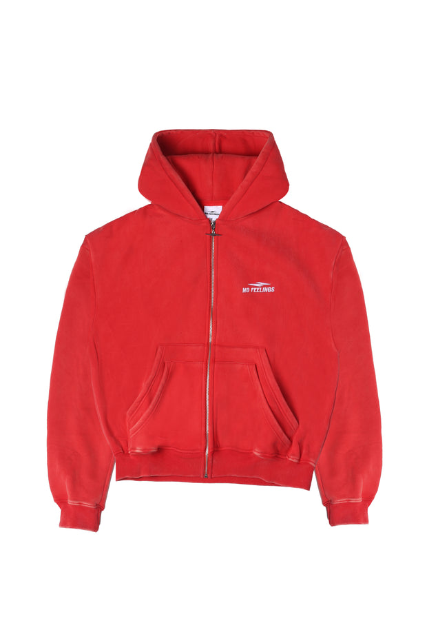 No Feelings Red Oct 4PF Zip Up Hoodie