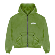 No Feelings 4PF Zip Up Hoodie Moss