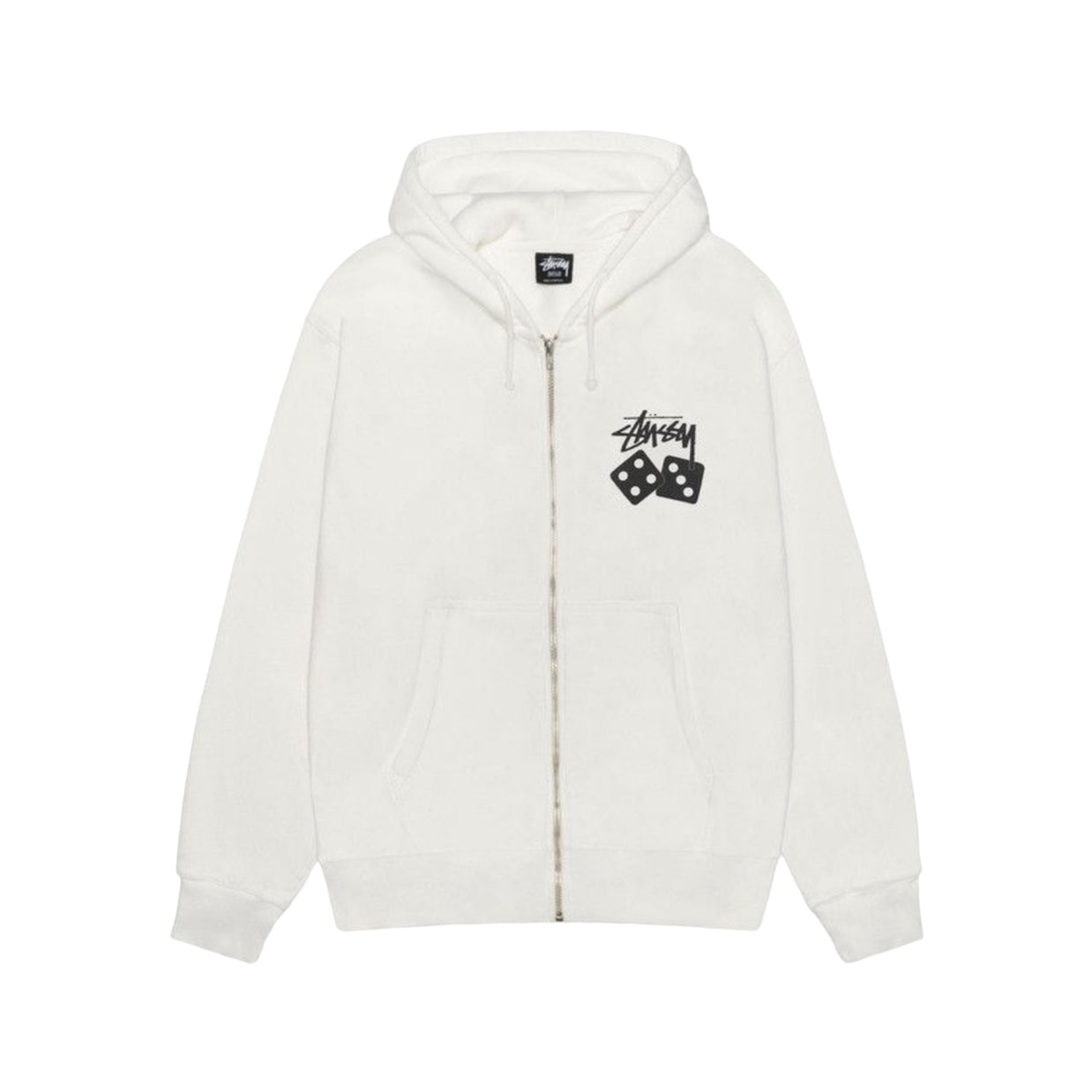 Stussy Dice Dyed Zip Hoodie White