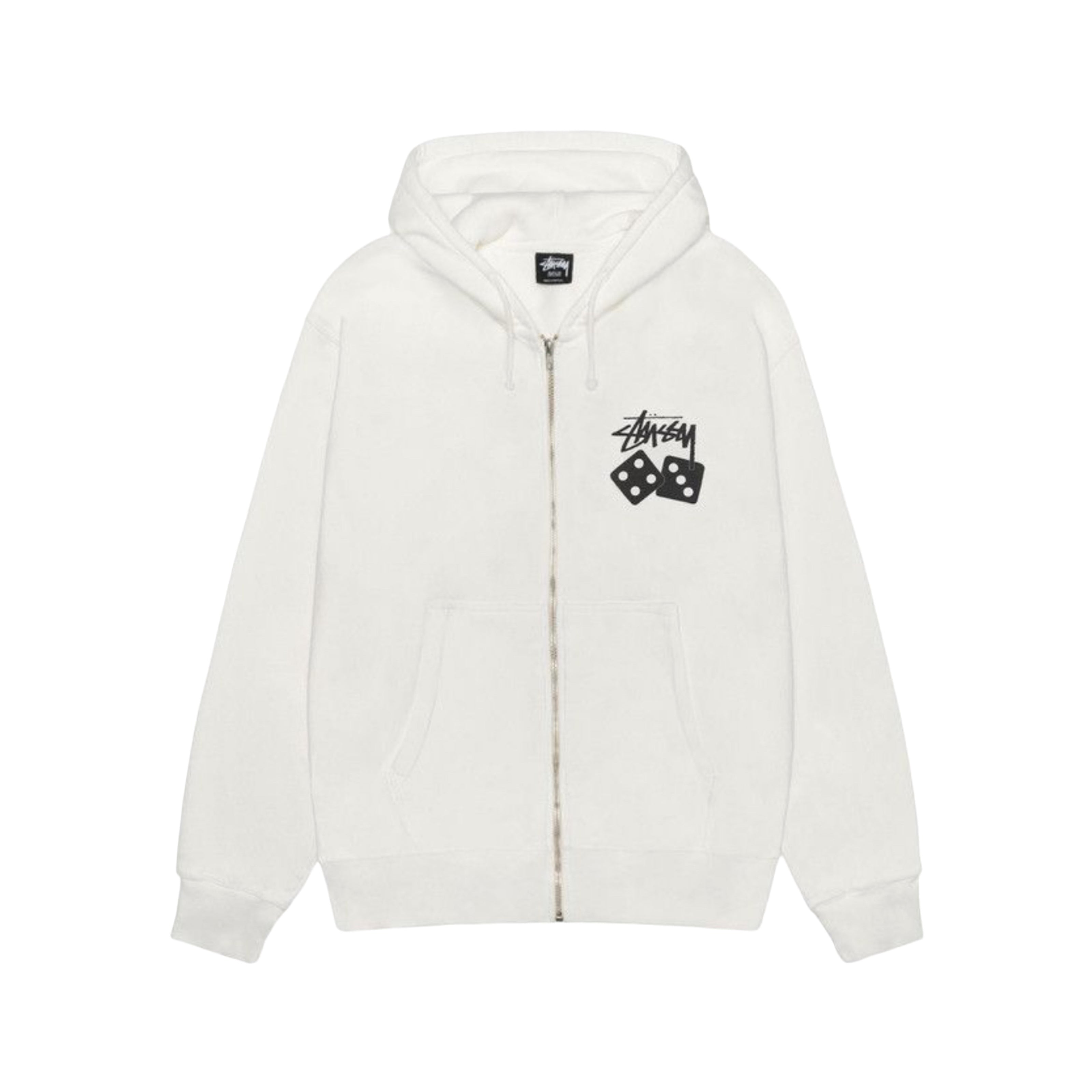 Stussy Dice Dyed Zip Hoodie White