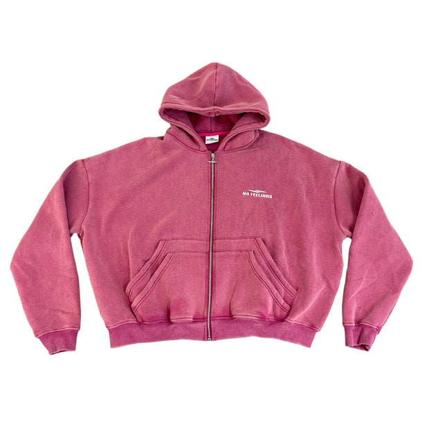 No Feelings 4PF Zip Up Hoodie Raspberry