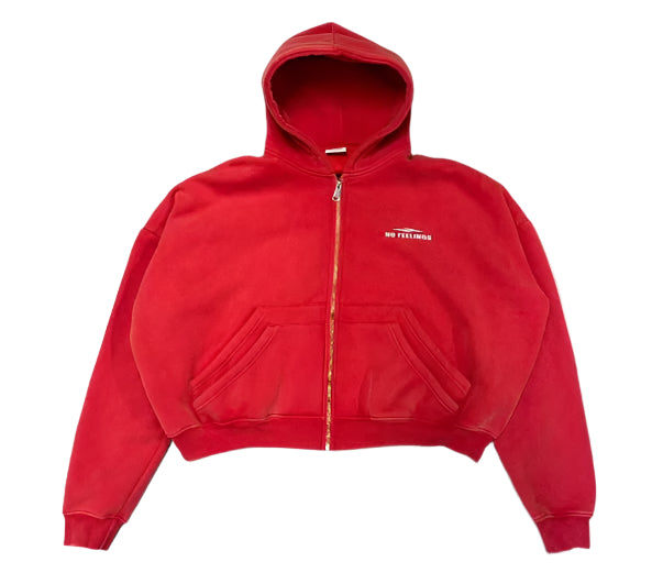 No Feelings 4PF Zip Up Hoodie Red