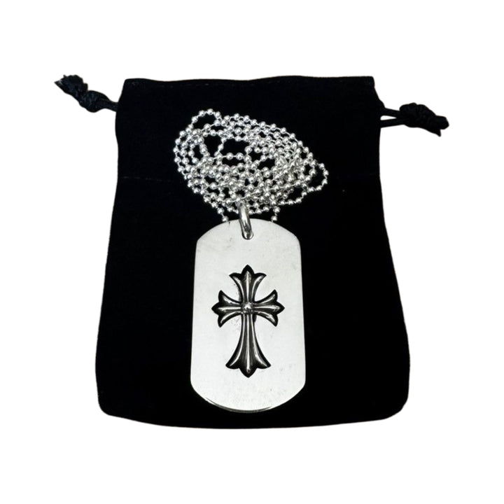 Chrome Hearts Tiny Cross Dog-tag with Ball Chain