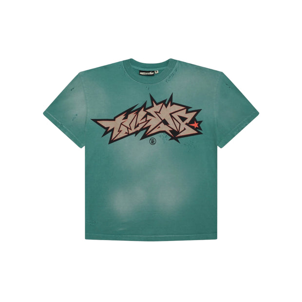 Hellstar Crack Print T-Shirt Green