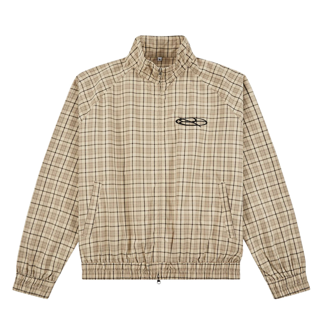 Boredom Kills Lounge Plaid Track Jacket (Cream)