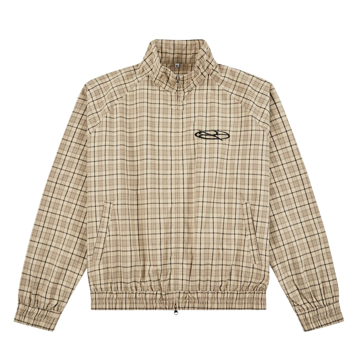 Boredom Kills Lounge Plaid Track Jacket (Cream)