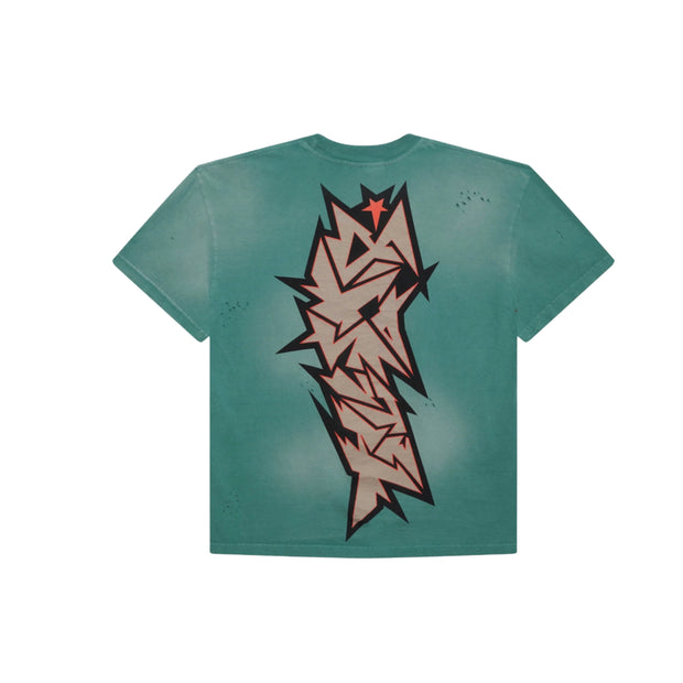 Hellstar Crack Print T-Shirt Green