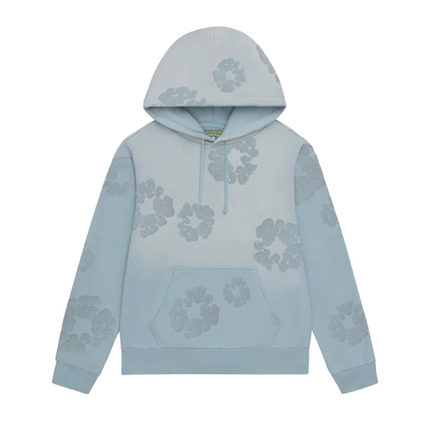Denim Tears Faded Mono Light Blue Cotton Wreath Hoodie