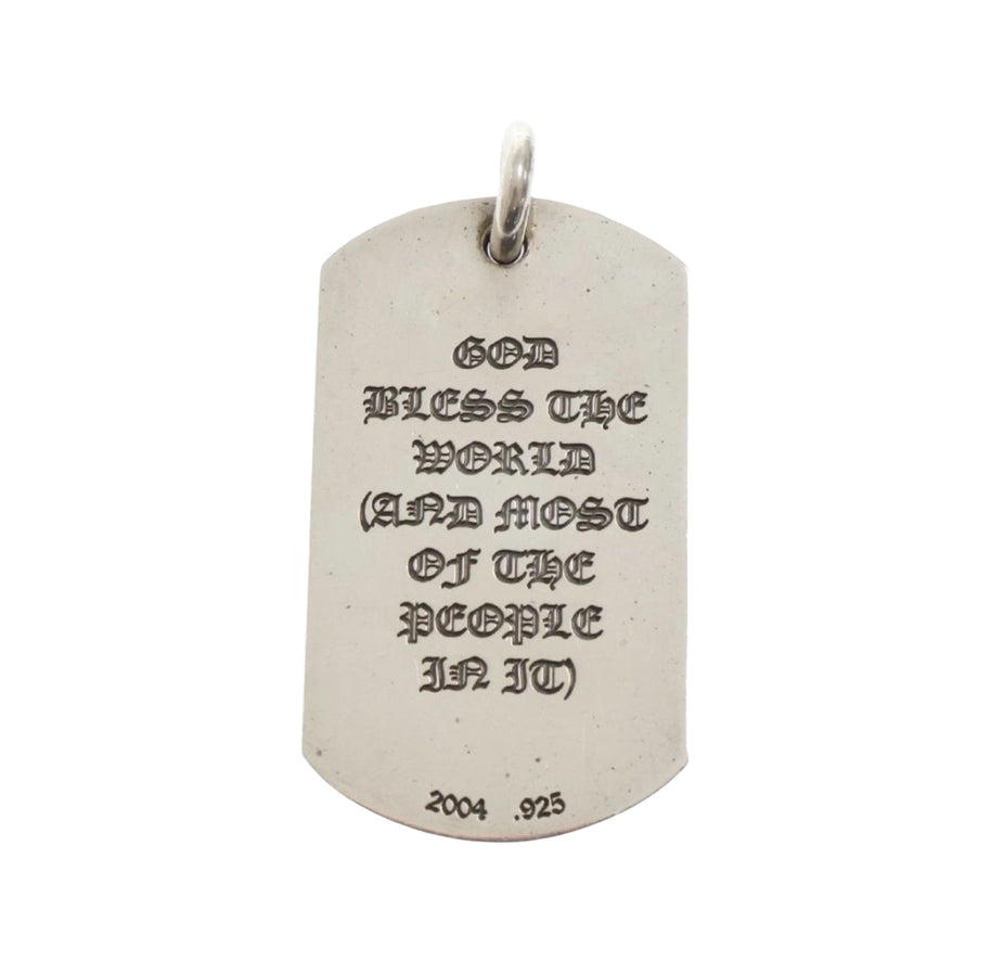 Chrome Hearts God Bless The World DogTag Chain