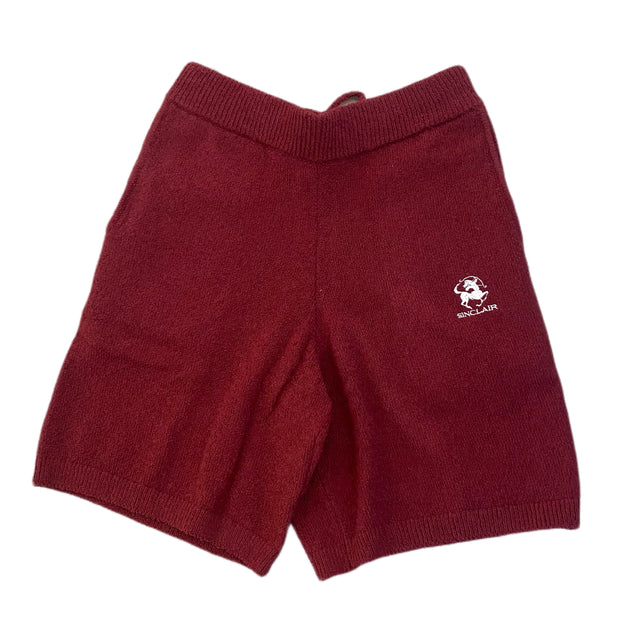 Sinclair Boucle Shorts Maroon