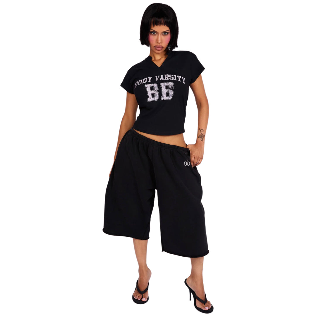 BodyByRaven Black/Pink Varsity Top/Short Set