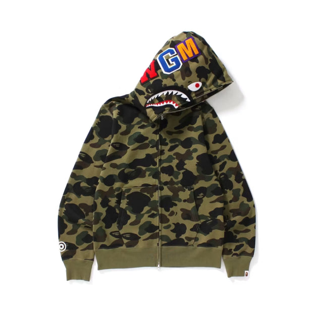 Bape 1st Camo Shark Full Zip Hoodie Green