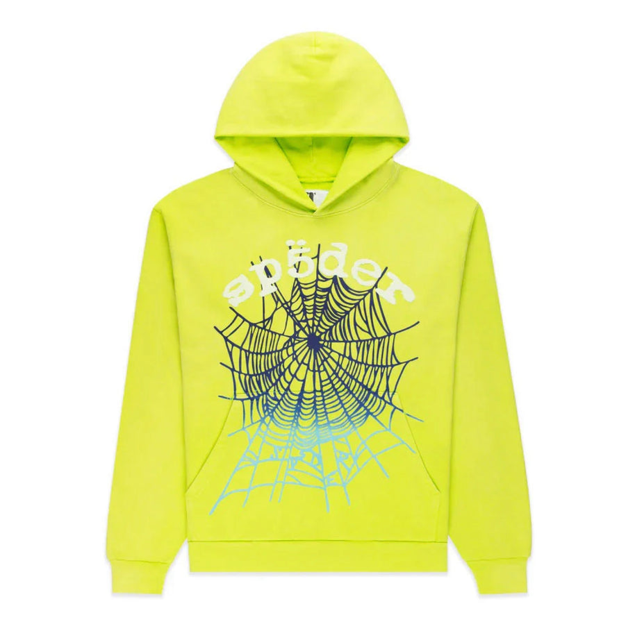 SP5DER OG Web V2 Green Gradient Hoodie