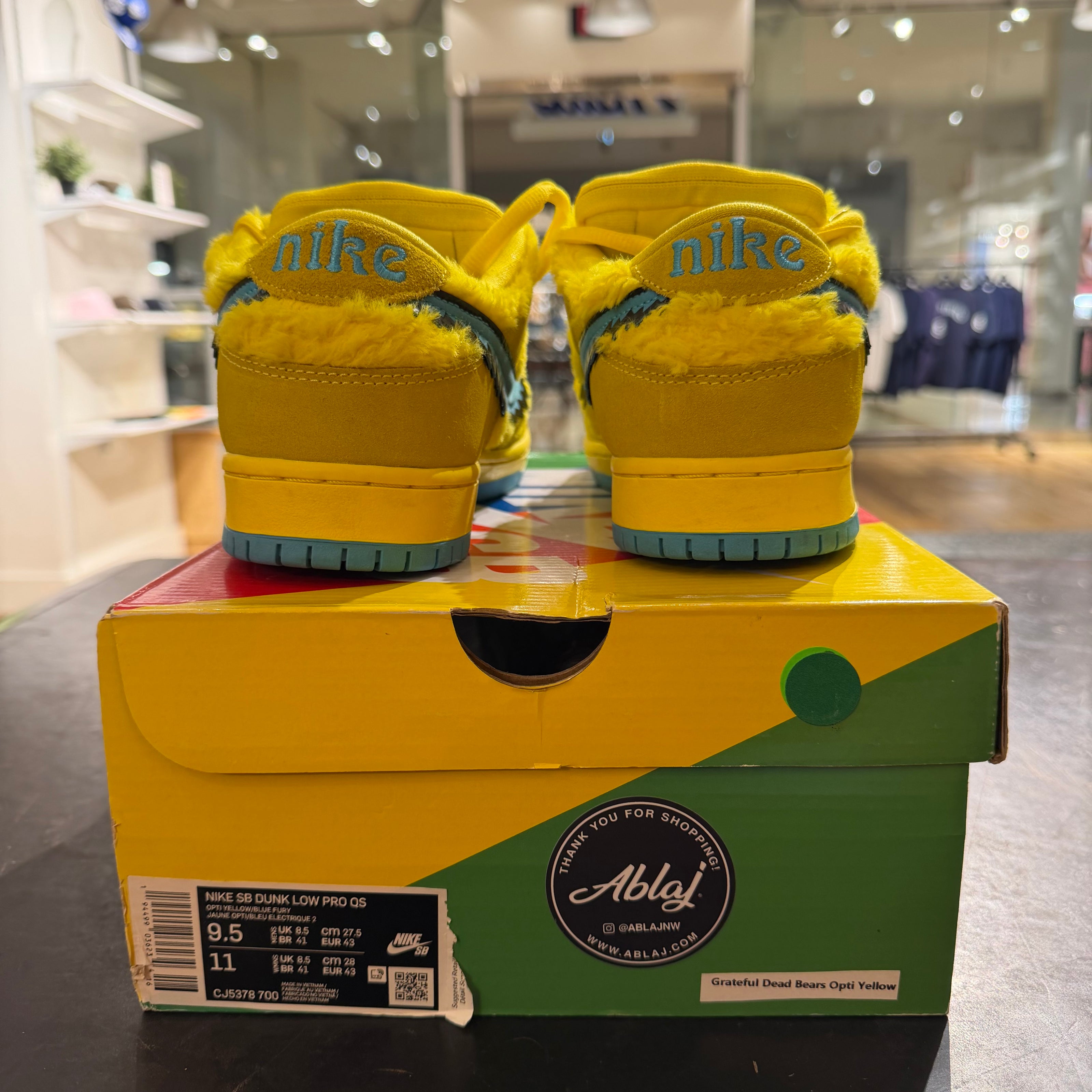 Nike SB Dunk Low Grateful Dead Bears Opti Yellow (PREOWNED)