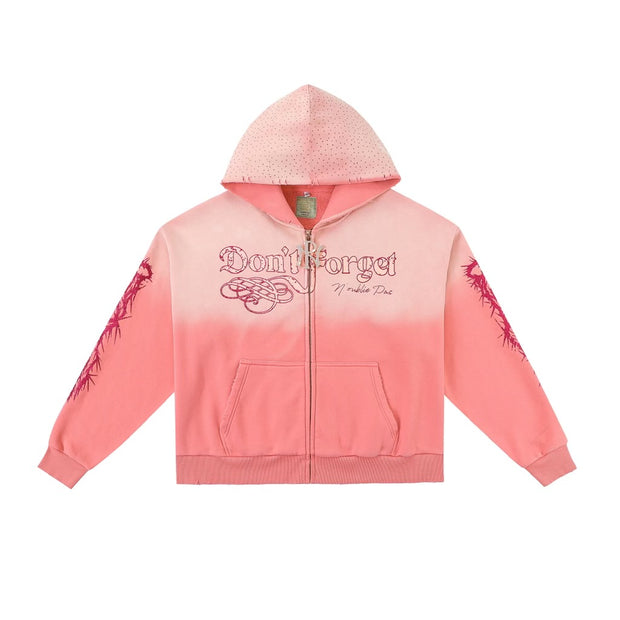 N'oublie Pas Rosado Zip-Up Hoodie