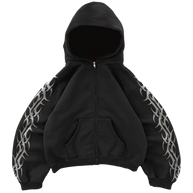 Black Tribal Zip Up Hoodie Bravest Studio