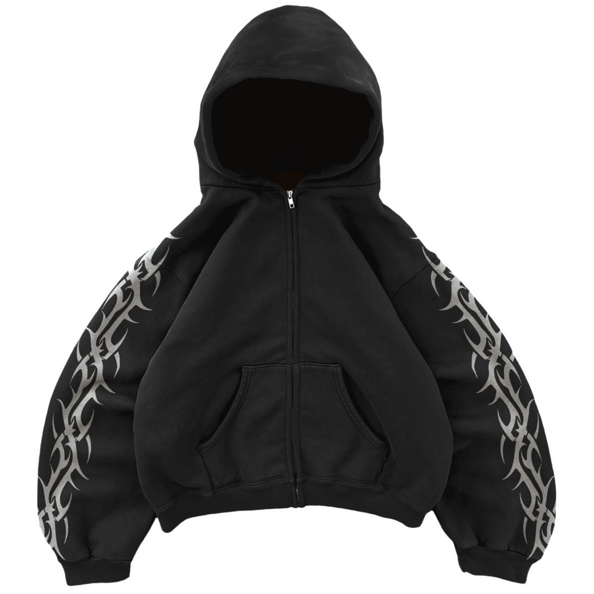 Black Tribal Zip Up Hoodie Bravest Studio