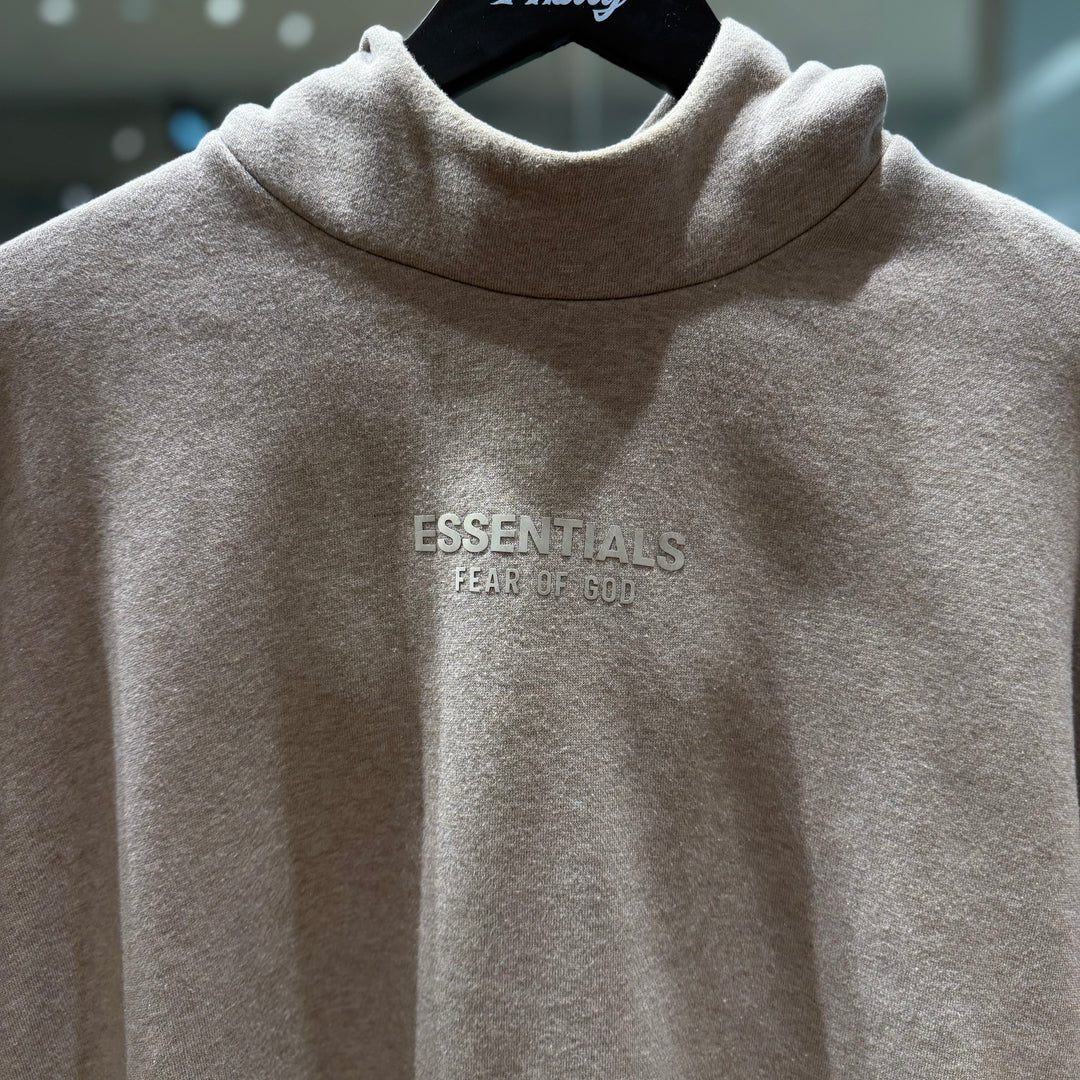 Essentials Mock Neck Tan Hoodie (PREOWNED)