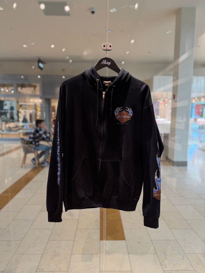 Harley Davidson Vintage Honolulu Hawaii Zip-Up Hoodie