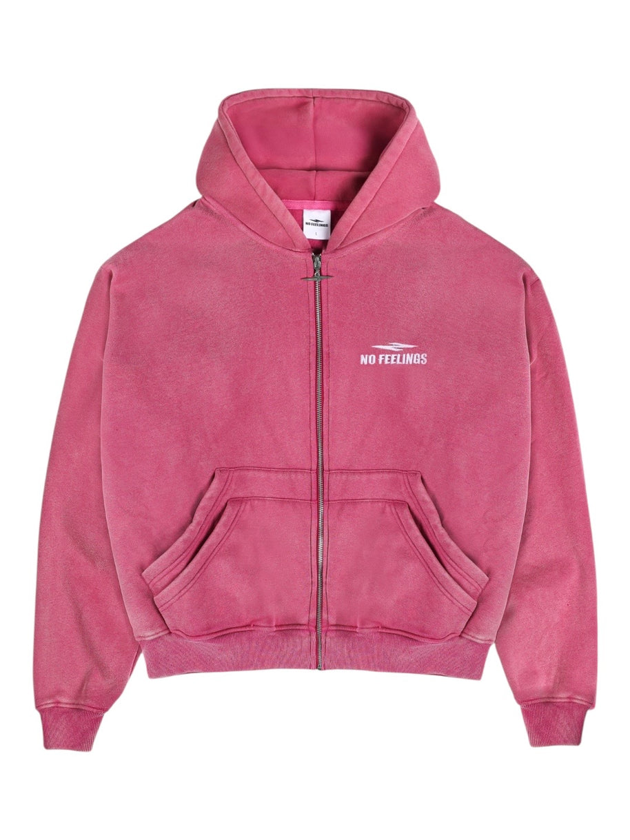 No Feelings 4PF Zip Up Hoodie Raspberry