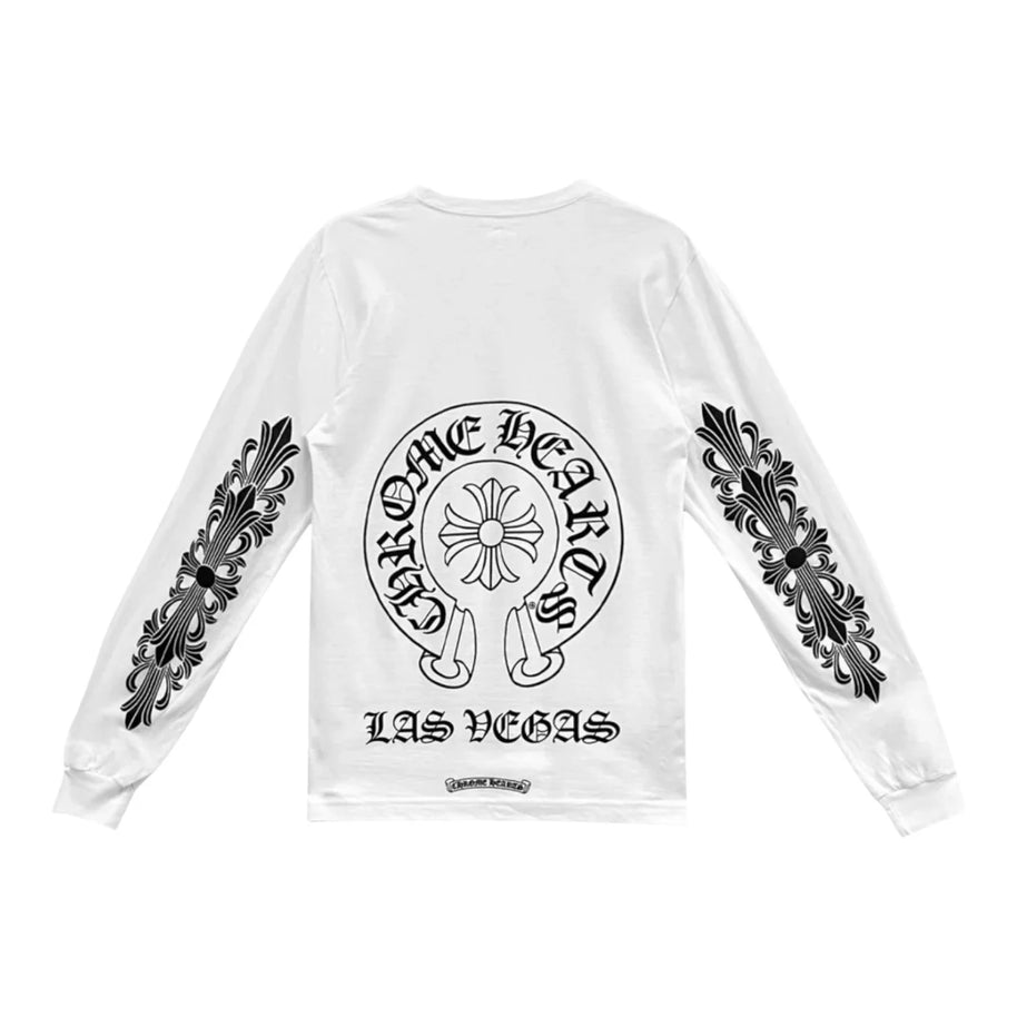 Chrome Hearts Las Vegas Horseshoe L/S Pocket Tee White