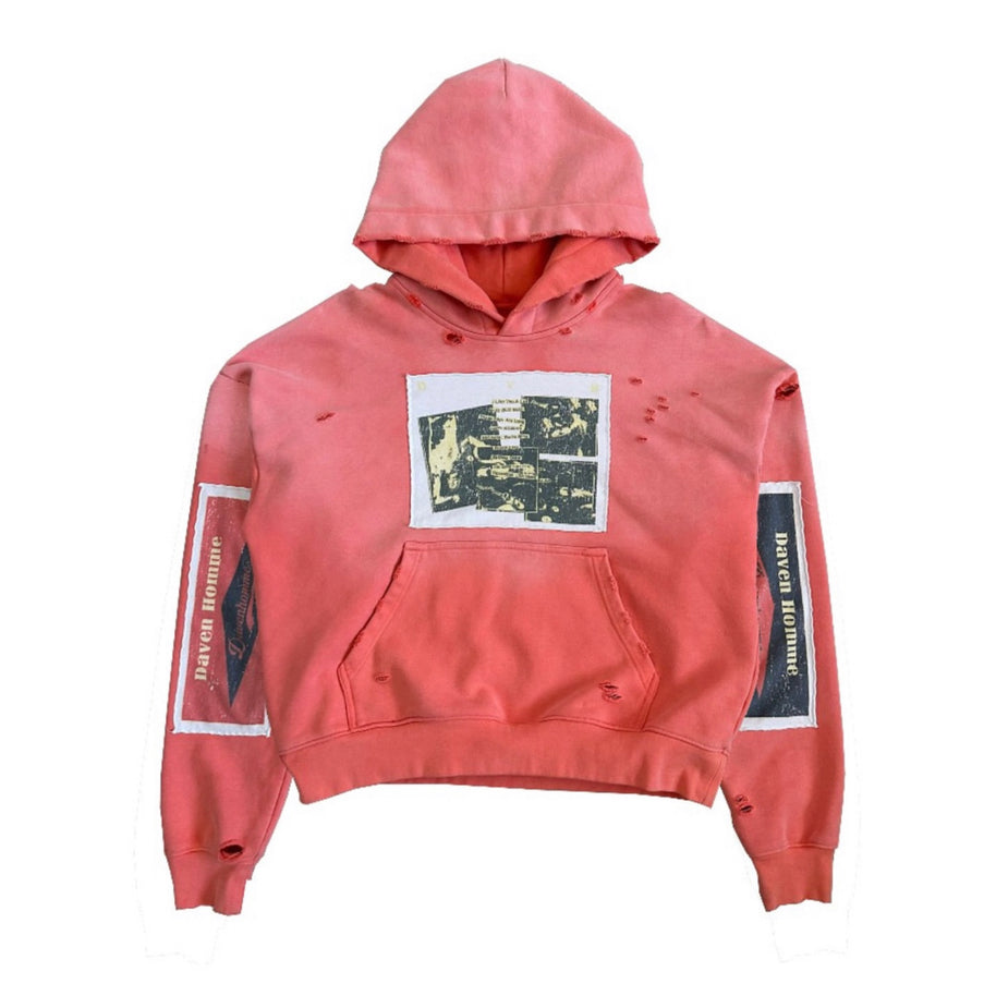 Daven Homme Ramone Patch Hoodie Red