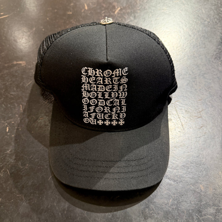 Chrome Hearts Eye Chart Black Trucker (PREOWNED)